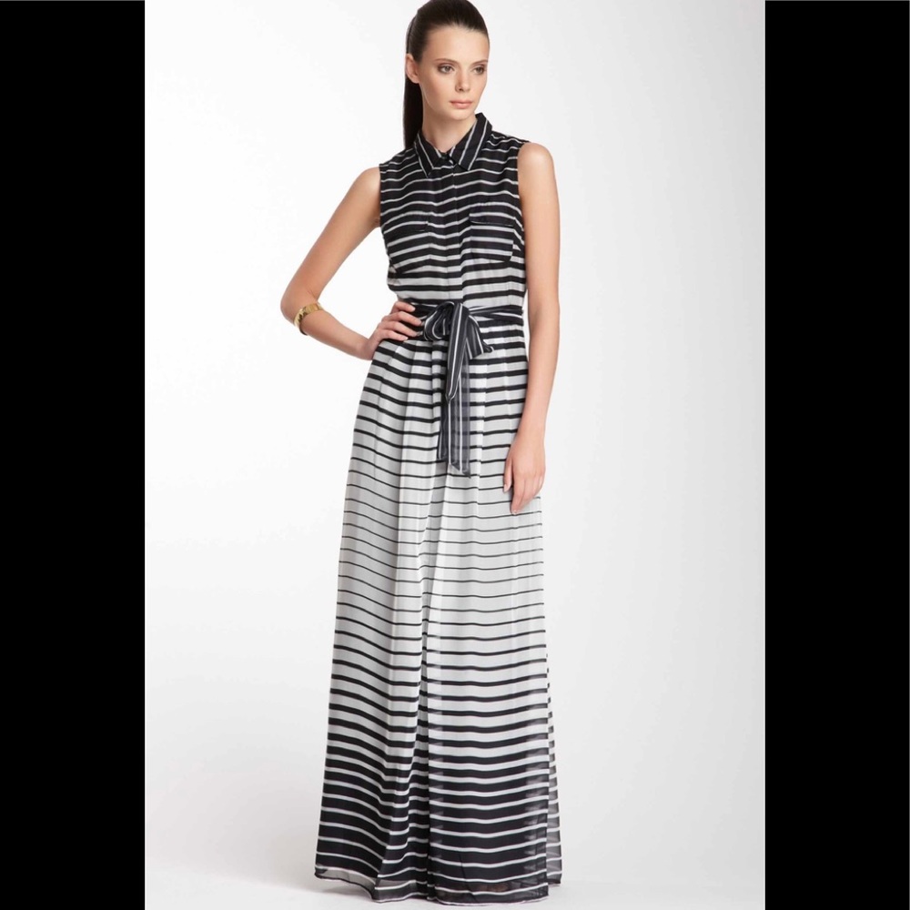 Vince Camuto Sleeveless Shirt Maxi Dress
